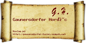 Gaunersdorfer Horác névjegykártya
